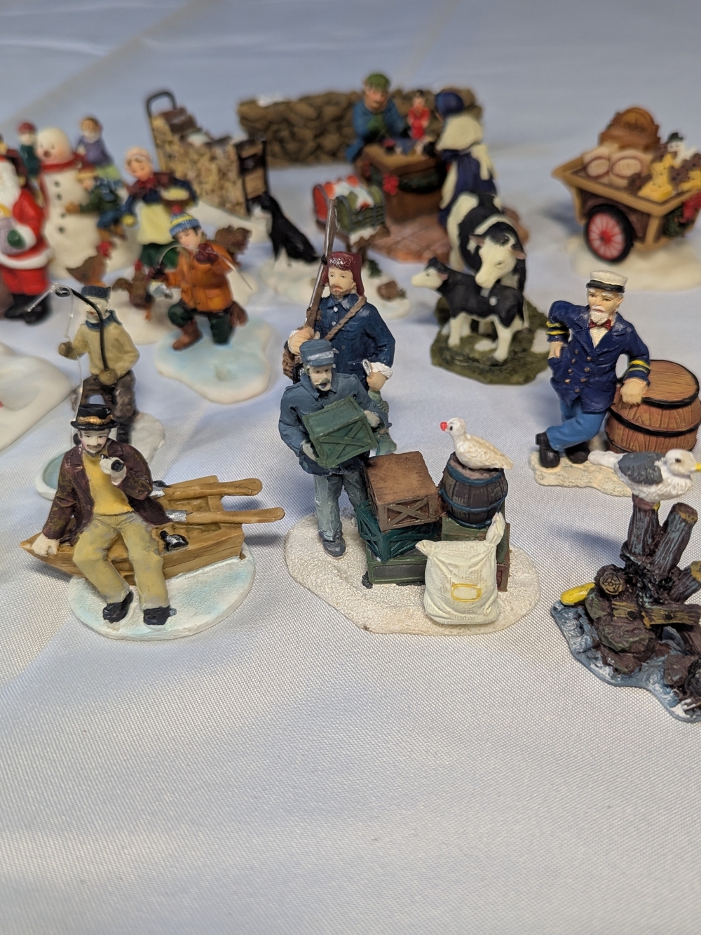 Hand-Painted Winter Village Miniature Figurines - 22 Pieces